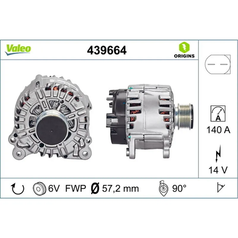 Echt Valeo Lichtmaschine Generator 140 A passend für VW Passat B7 B6 Audi A3 TDI 16V 439664